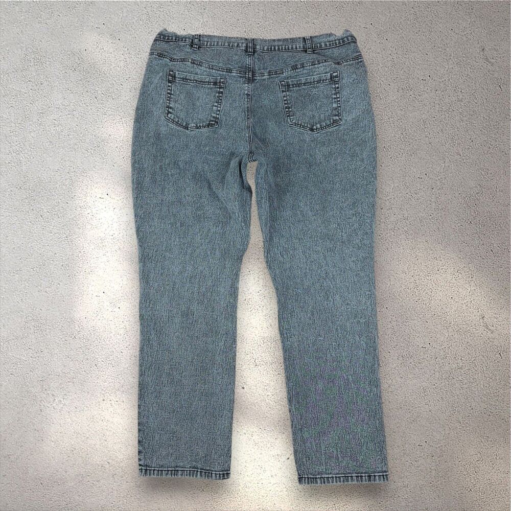 Diane Gilman High Rise Slim Straight Jeans Women's 18W Plus Blue Preppy Retro - Picture 2 of 8